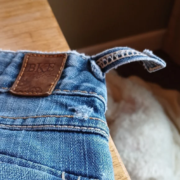 BKE Denim Starlite Blue Flare & Wide Leg Jeans with Distressed Details - Picture 11 of 15